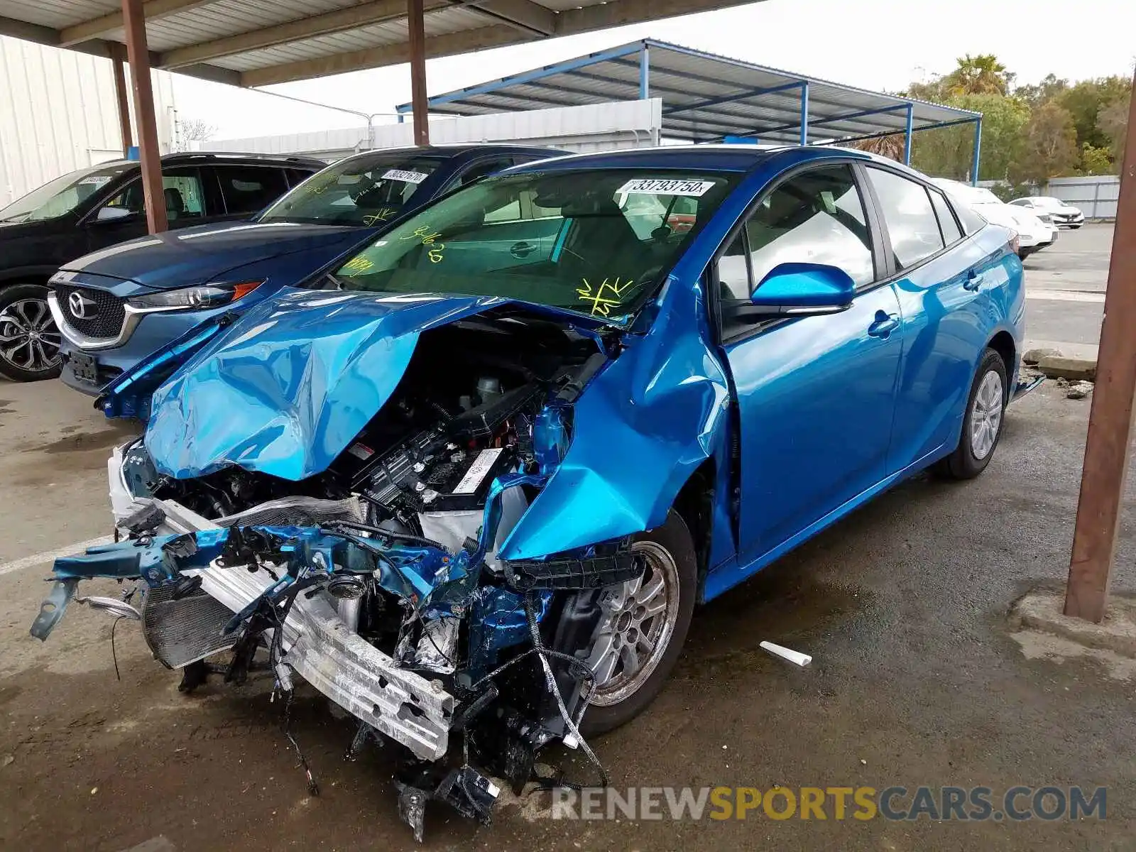 2 Photograph of a damaged car JTDKARFU7K3090754 TOYOTA PRIUS 2019