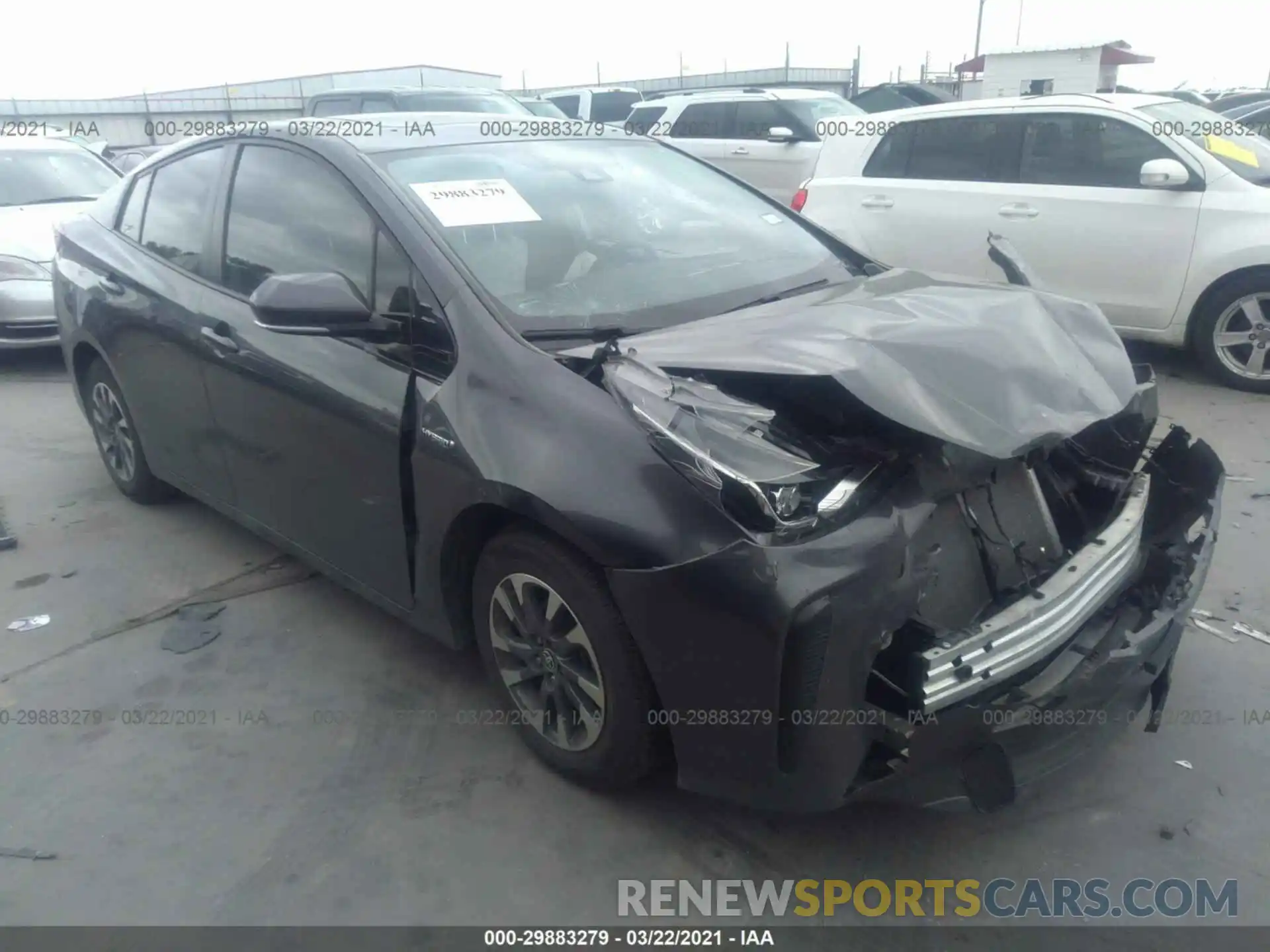 1 Photograph of a damaged car JTDKARFU7K3091127 TOYOTA PRIUS 2019