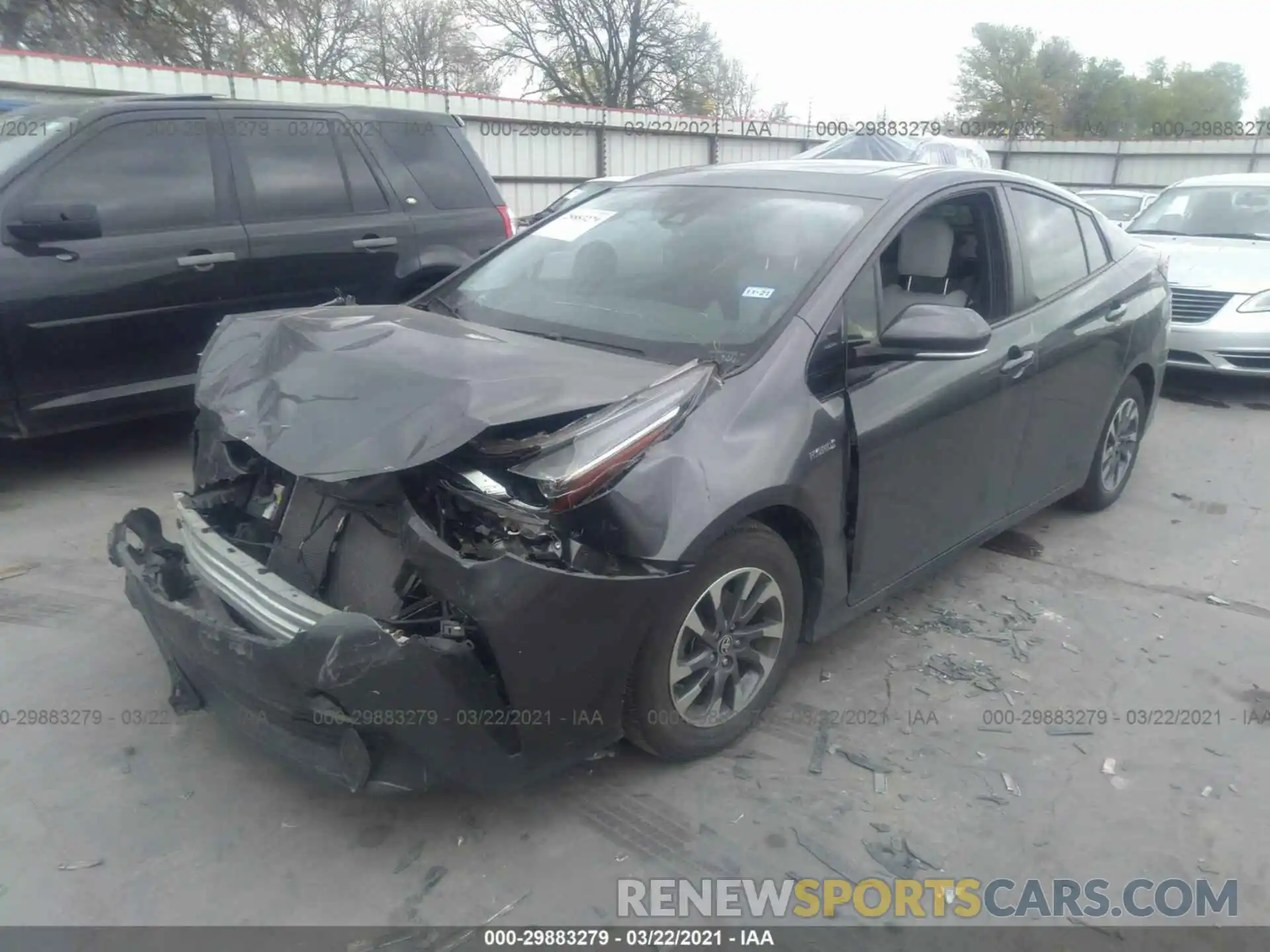 2 Photograph of a damaged car JTDKARFU7K3091127 TOYOTA PRIUS 2019