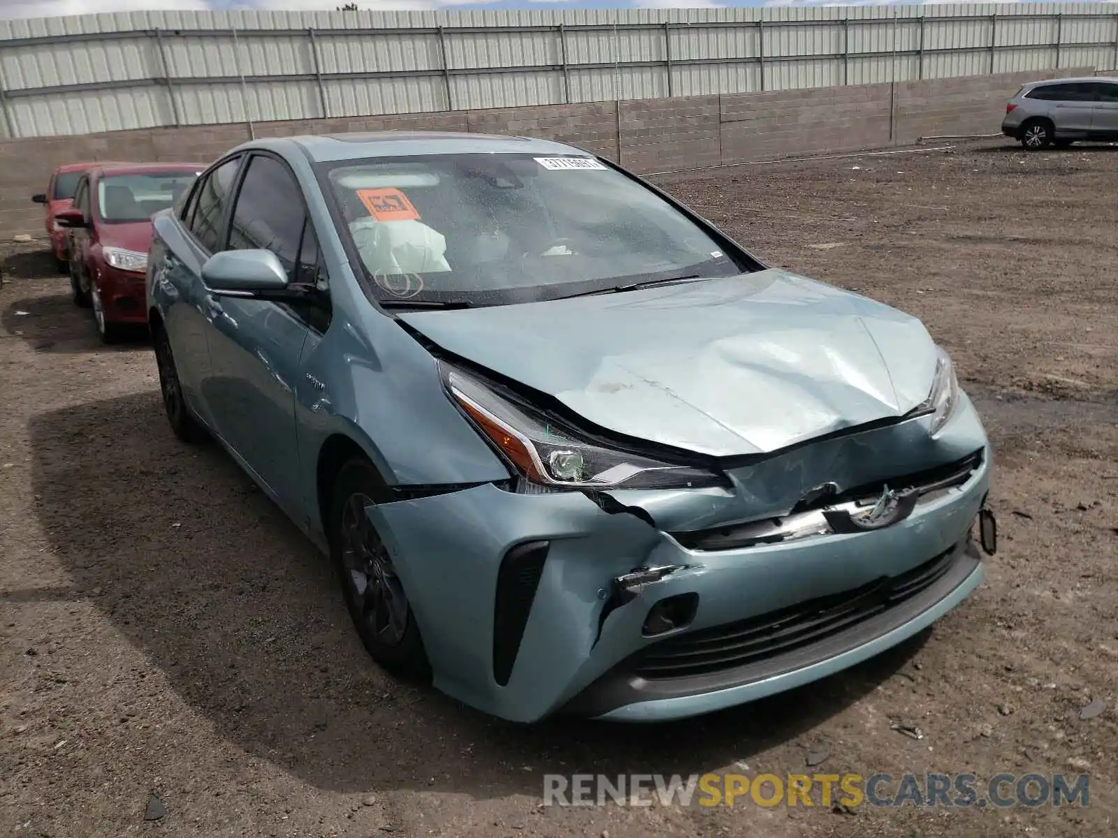 1 Photograph of a damaged car JTDKARFU7K3091693 TOYOTA PRIUS 2019