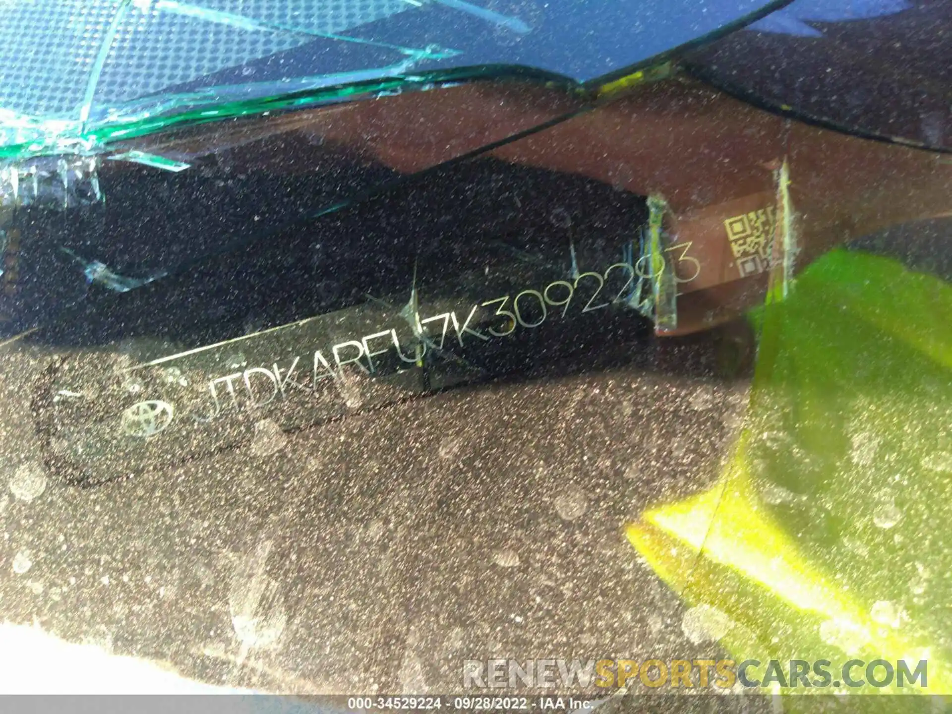 9 Photograph of a damaged car JTDKARFU7K3092293 TOYOTA PRIUS 2019