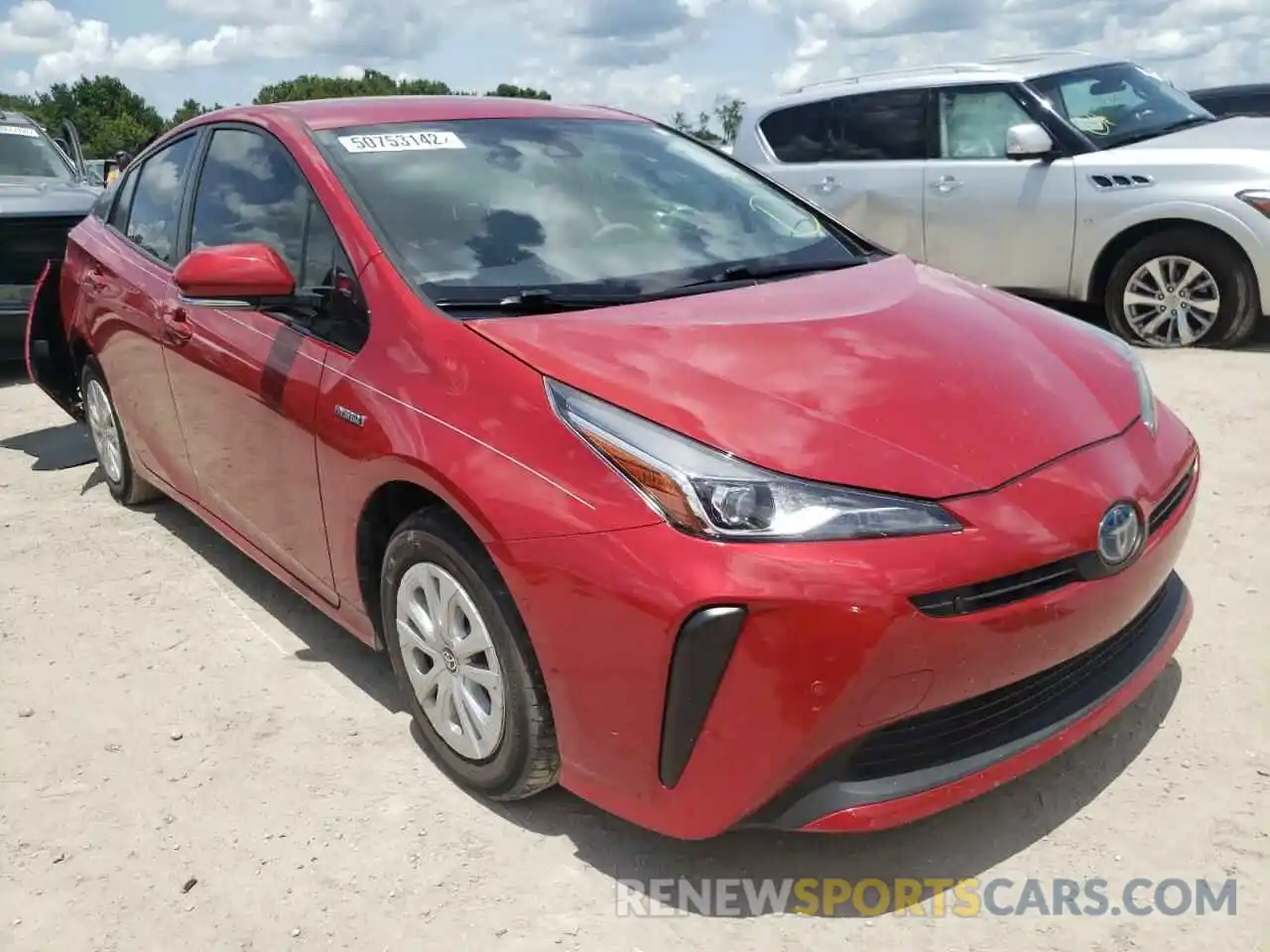 1 Photograph of a damaged car JTDKARFU7K3092357 TOYOTA PRIUS 2019