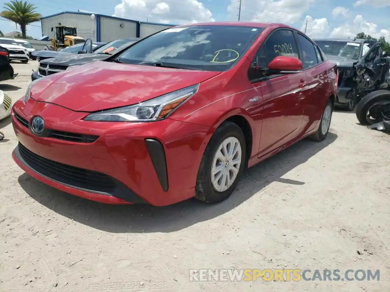 2 Photograph of a damaged car JTDKARFU7K3092357 TOYOTA PRIUS 2019