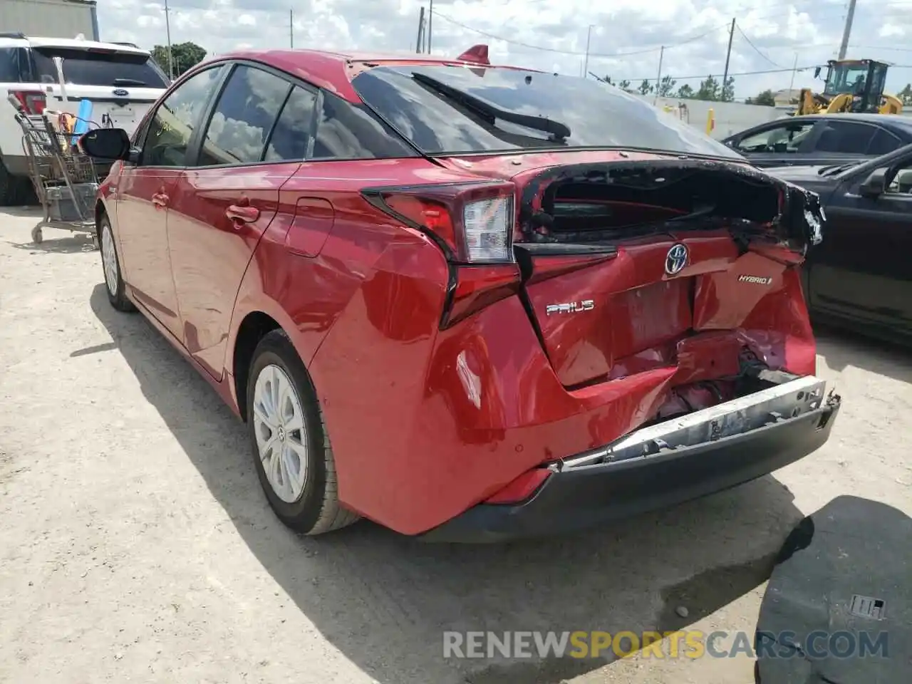 3 Photograph of a damaged car JTDKARFU7K3092357 TOYOTA PRIUS 2019