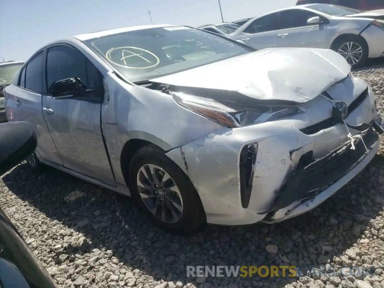 1 Photograph of a damaged car JTDKARFU7K3093654 TOYOTA PRIUS 2019