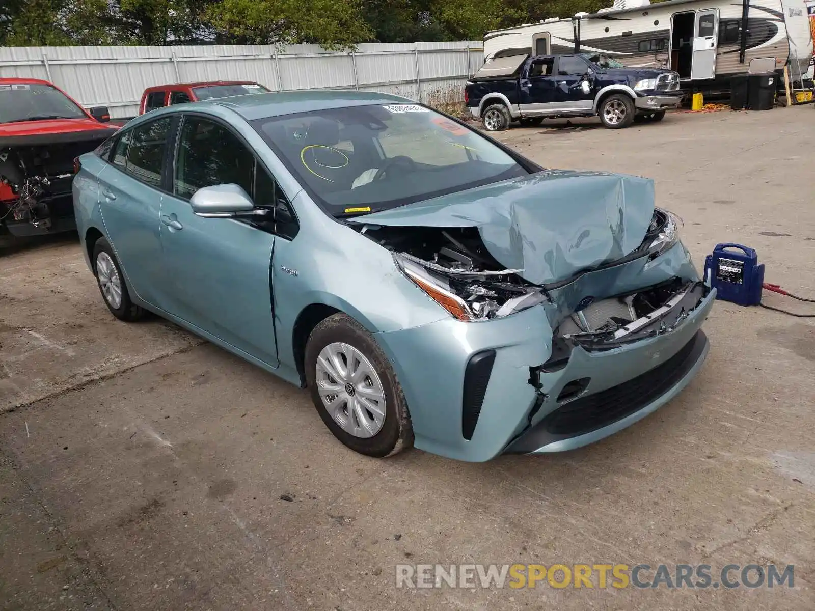 1 Photograph of a damaged car JTDKARFU7K3093914 TOYOTA PRIUS 2019