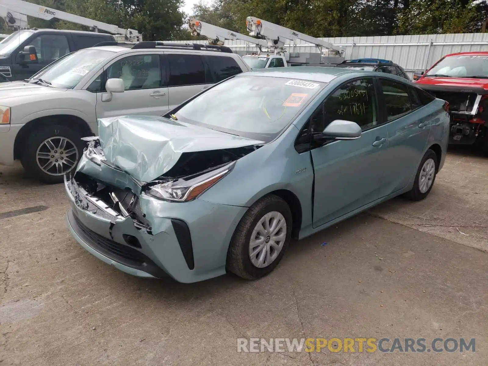 2 Photograph of a damaged car JTDKARFU7K3093914 TOYOTA PRIUS 2019