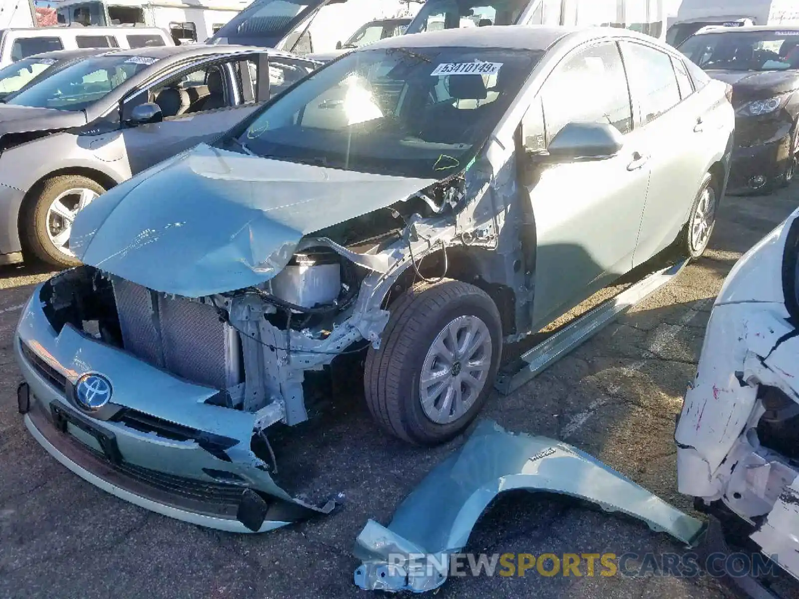 2 Photograph of a damaged car JTDKARFU7K3093976 TOYOTA PRIUS 2019