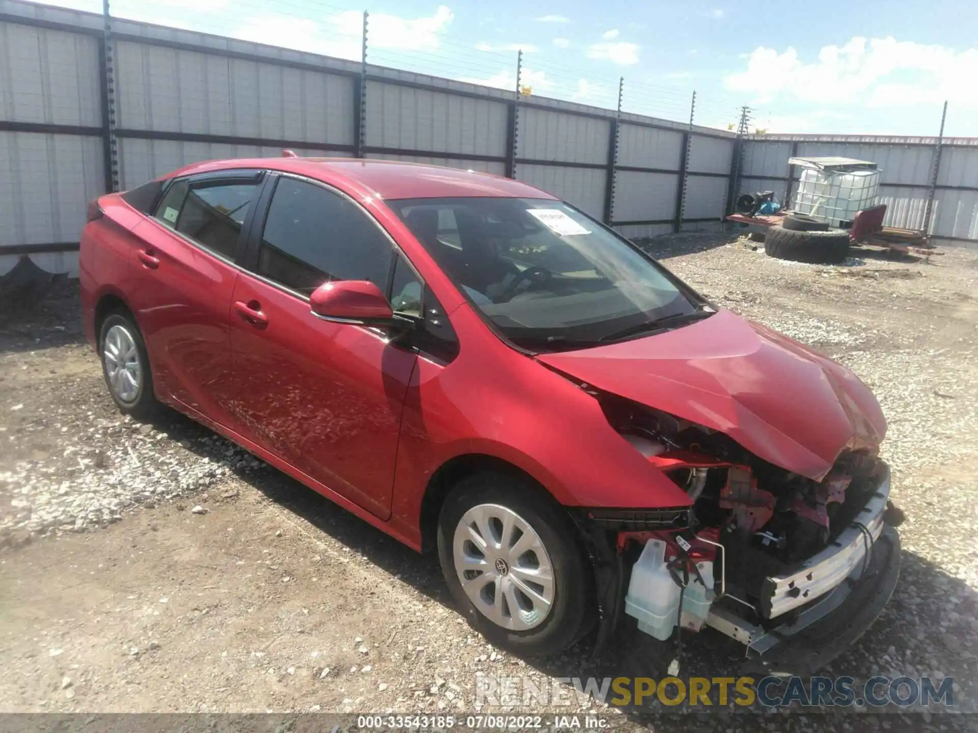 1 Photograph of a damaged car JTDKARFU7K3094979 TOYOTA PRIUS 2019