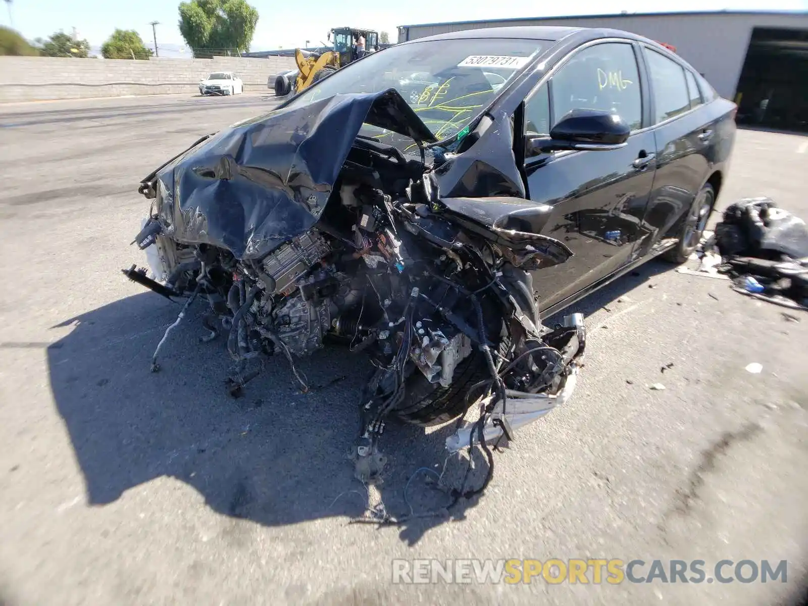 2 Photograph of a damaged car JTDKARFU7K3095243 TOYOTA PRIUS 2019