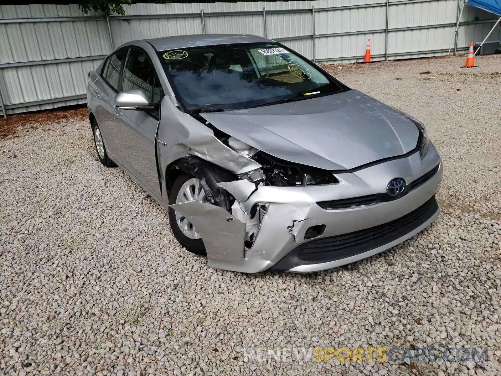 1 Photograph of a damaged car JTDKARFU7K3095842 TOYOTA PRIUS 2019