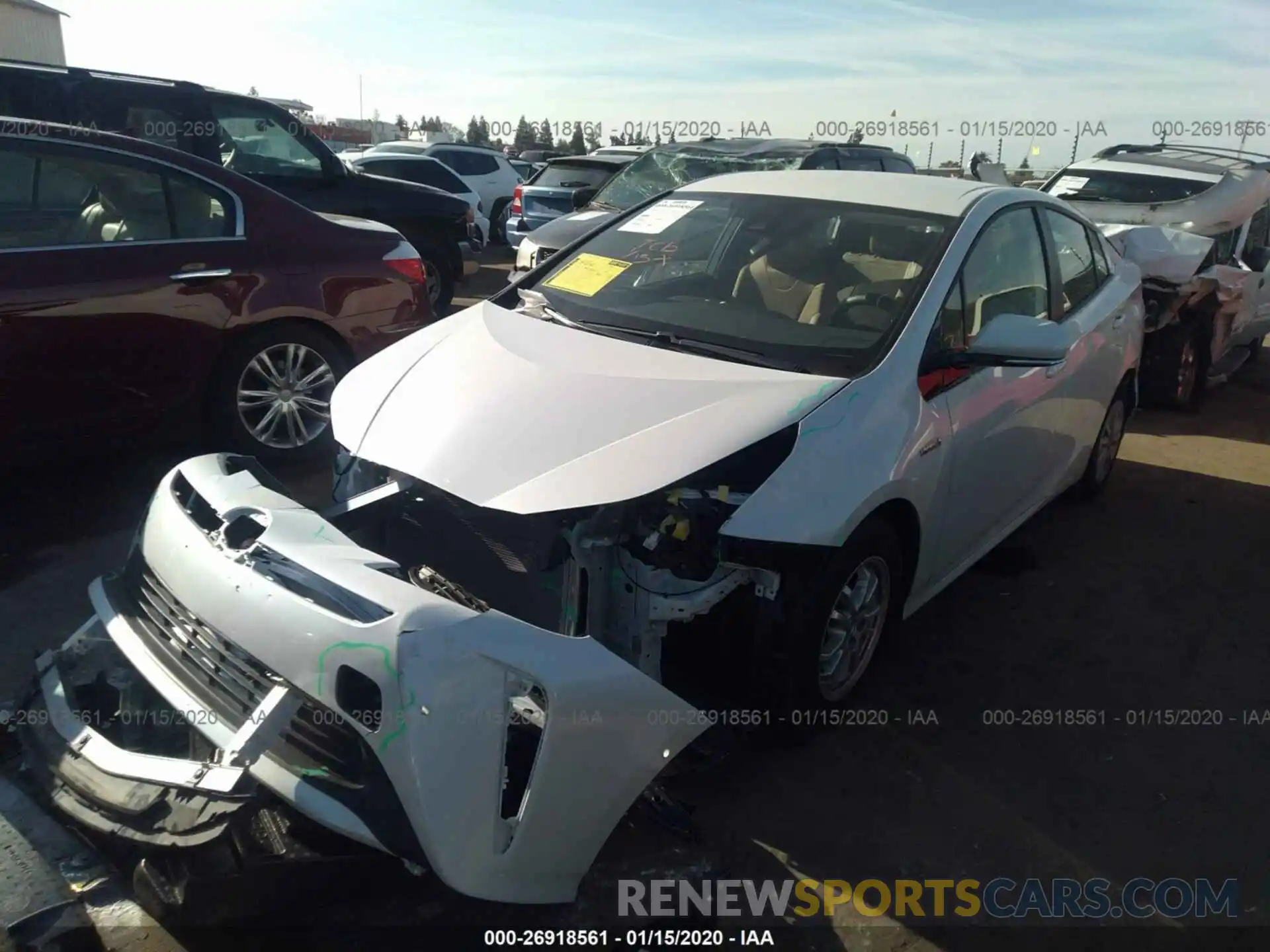 2 Photograph of a damaged car JTDKARFU7K3096859 TOYOTA PRIUS 2019