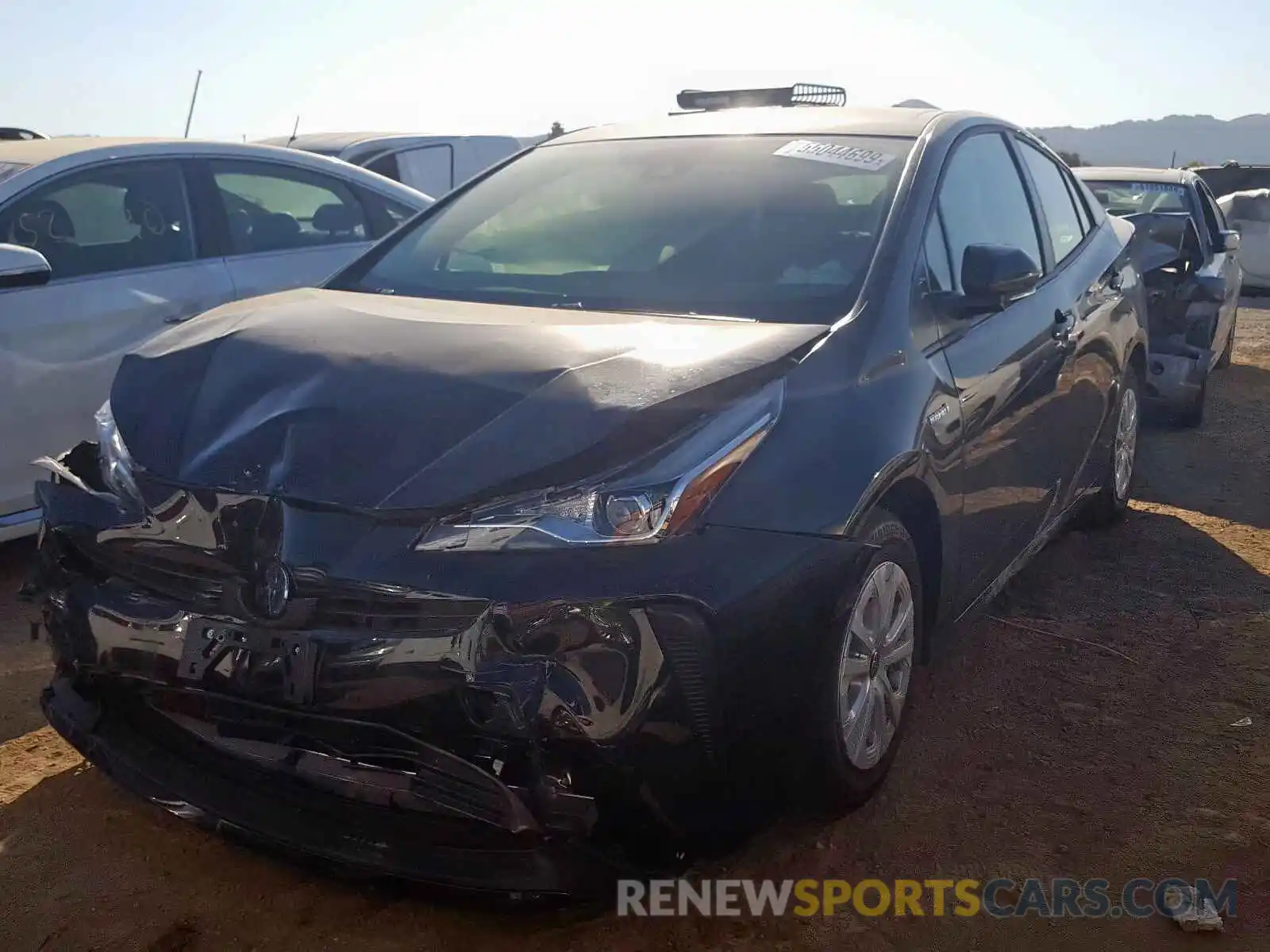 2 Photograph of a damaged car JTDKARFU7K3098174 TOYOTA PRIUS 2019