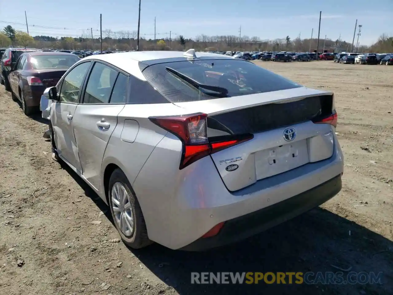 3 Photograph of a damaged car JTDKARFU7K3098224 TOYOTA PRIUS 2019