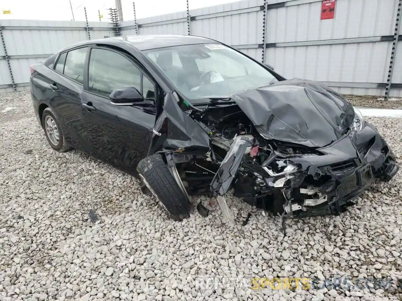 1 Photograph of a damaged car JTDKARFU7K3099325 TOYOTA PRIUS 2019