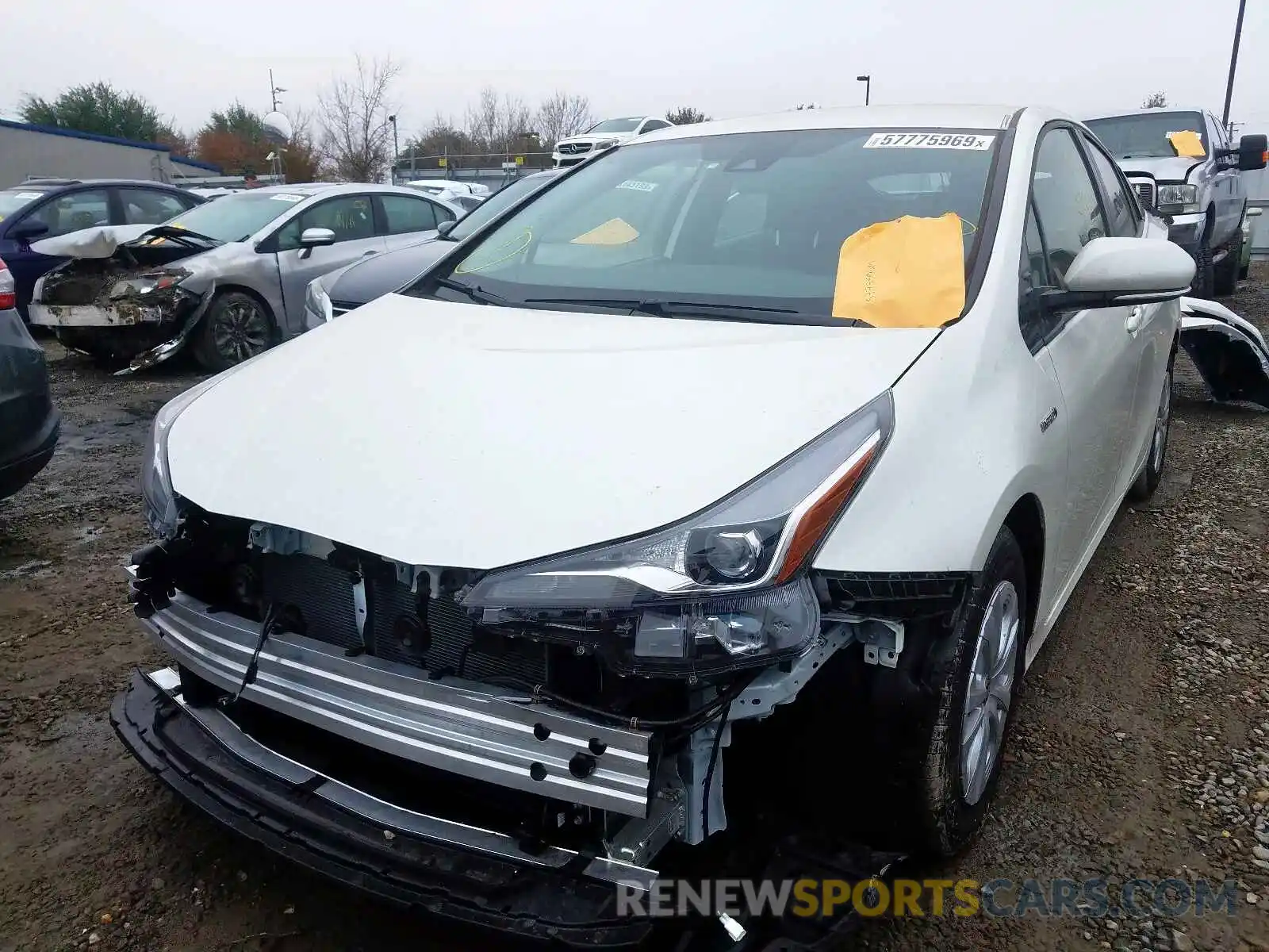 2 Photograph of a damaged car JTDKARFU7K3099373 TOYOTA PRIUS 2019