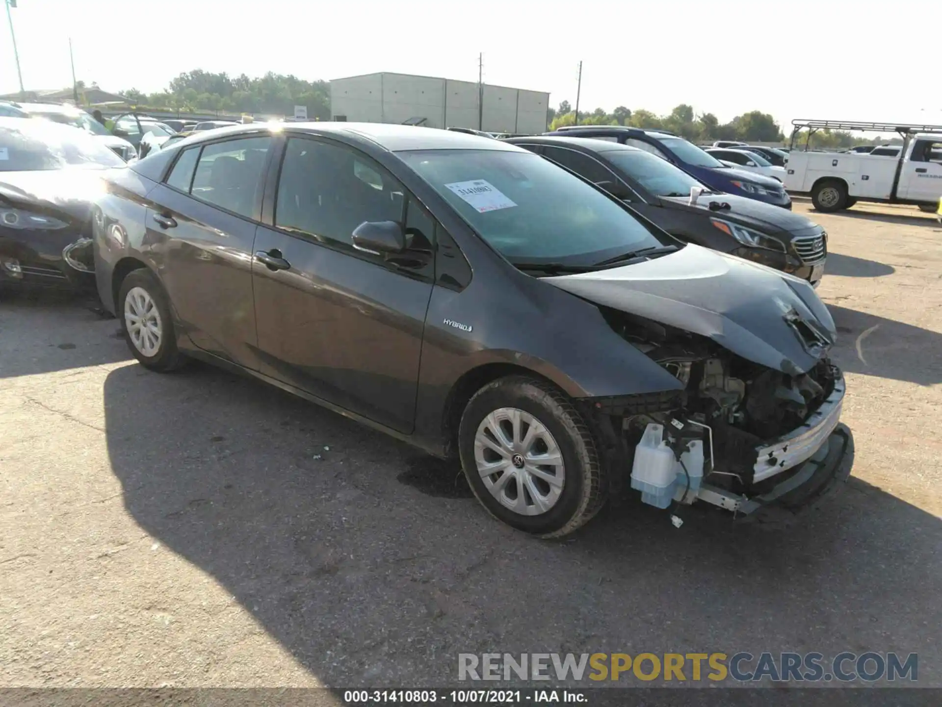 1 Photograph of a damaged car JTDKARFU7K3099535 TOYOTA PRIUS 2019