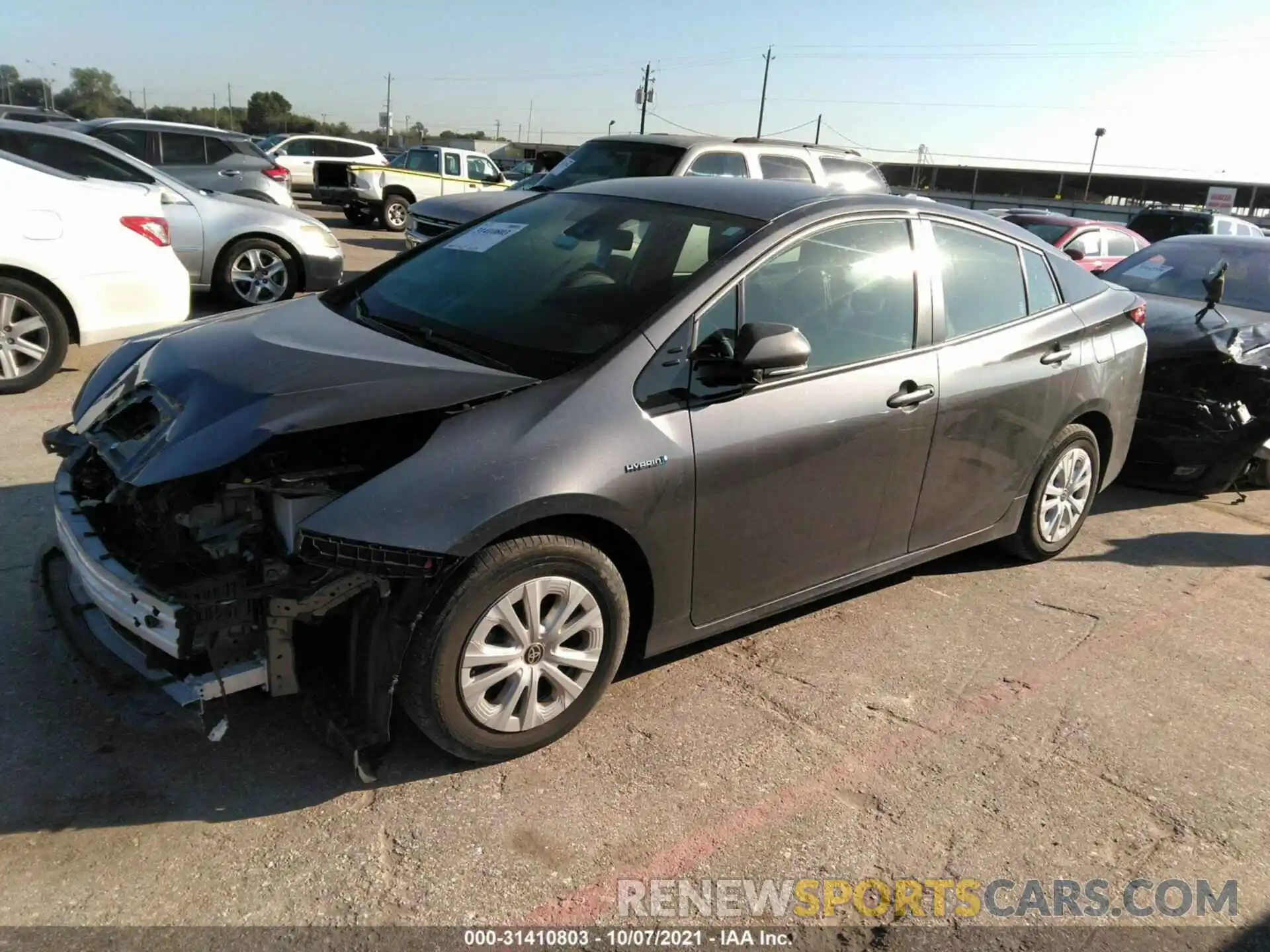 2 Photograph of a damaged car JTDKARFU7K3099535 TOYOTA PRIUS 2019