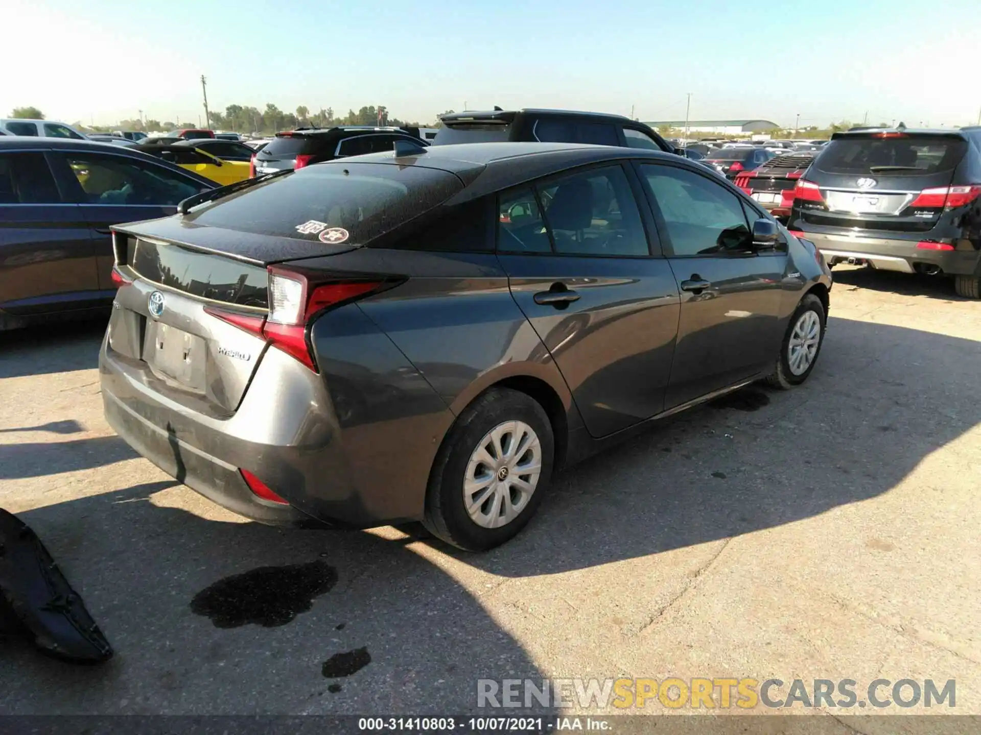 4 Photograph of a damaged car JTDKARFU7K3099535 TOYOTA PRIUS 2019