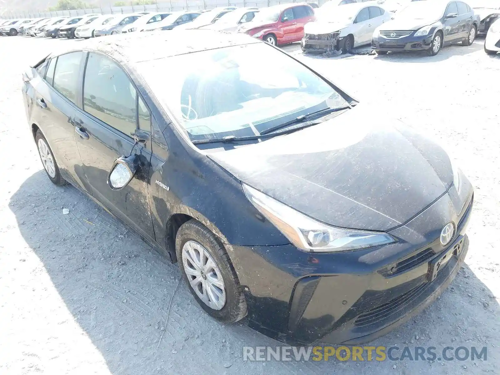 1 Photograph of a damaged car JTDKARFU7K3099552 TOYOTA PRIUS 2019