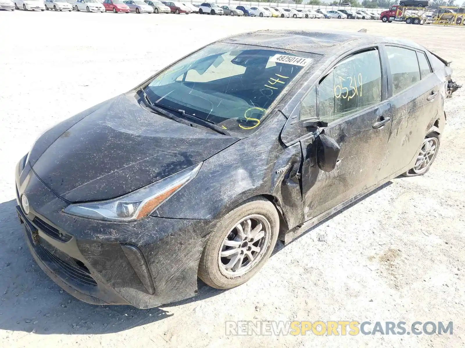 2 Photograph of a damaged car JTDKARFU7K3099552 TOYOTA PRIUS 2019