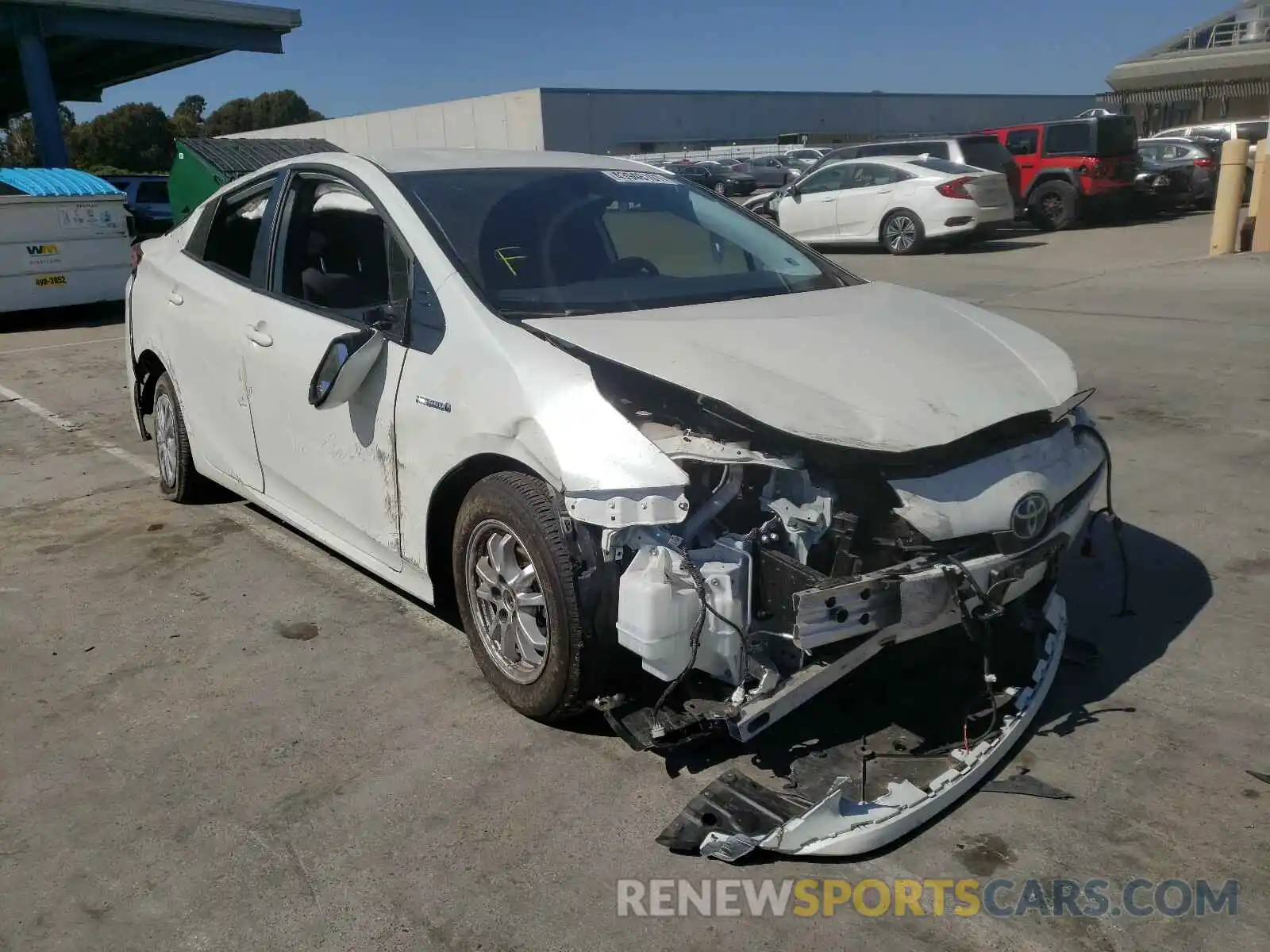 1 Photograph of a damaged car JTDKARFU7K3100313 TOYOTA PRIUS 2019