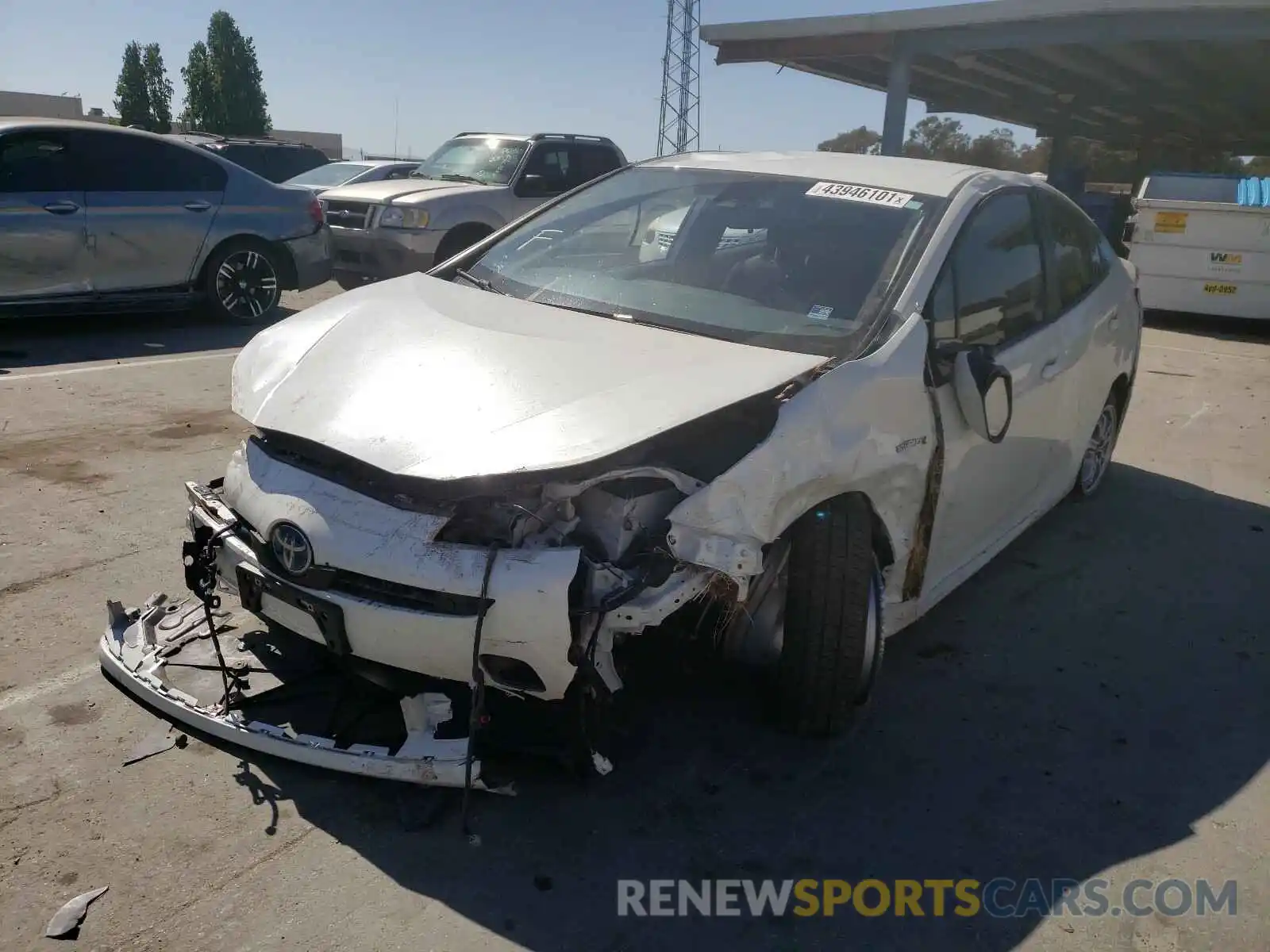 2 Photograph of a damaged car JTDKARFU7K3100313 TOYOTA PRIUS 2019