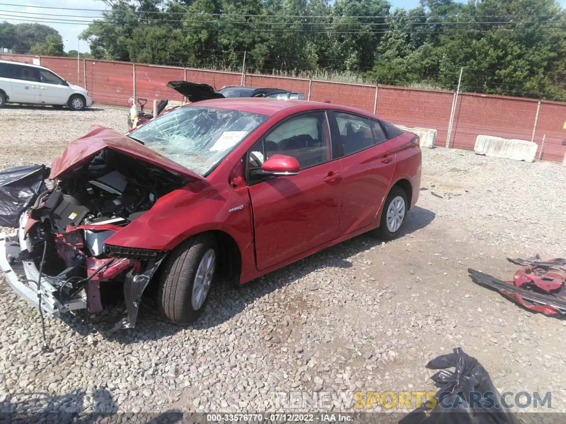 2 Photograph of a damaged car JTDKARFU7K3101235 TOYOTA PRIUS 2019