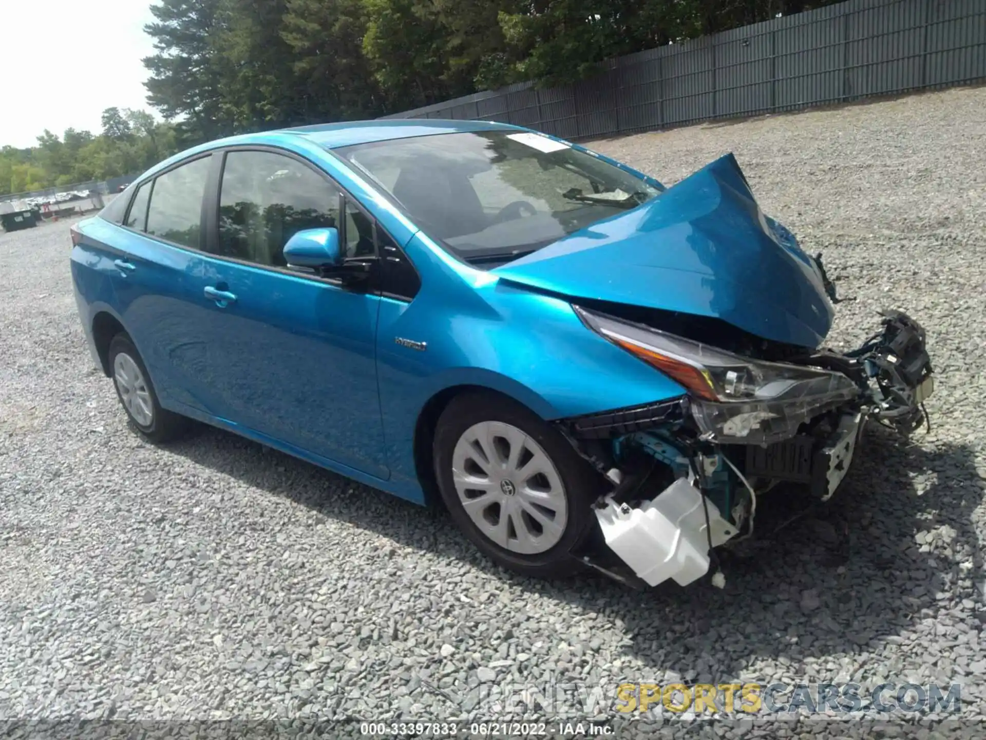 1 Photograph of a damaged car JTDKARFU7K3101834 TOYOTA PRIUS 2019