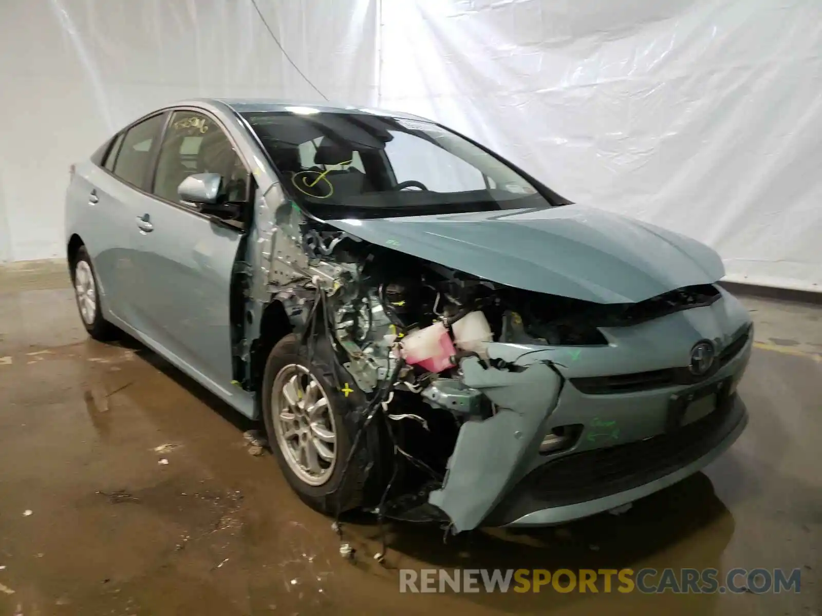 1 Photograph of a damaged car JTDKARFU7K3102353 TOYOTA PRIUS 2019