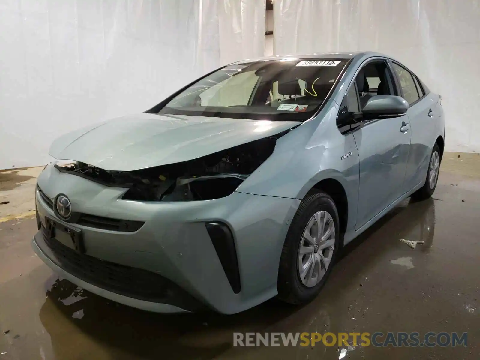 2 Photograph of a damaged car JTDKARFU7K3102353 TOYOTA PRIUS 2019