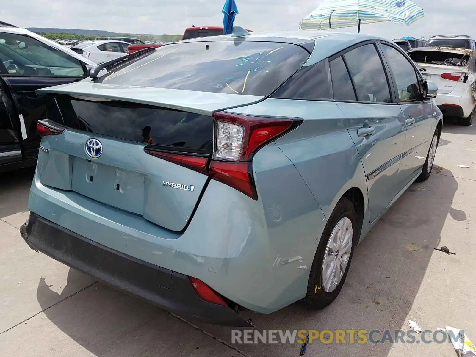 4 Photograph of a damaged car JTDKARFU7K3102482 TOYOTA PRIUS 2019