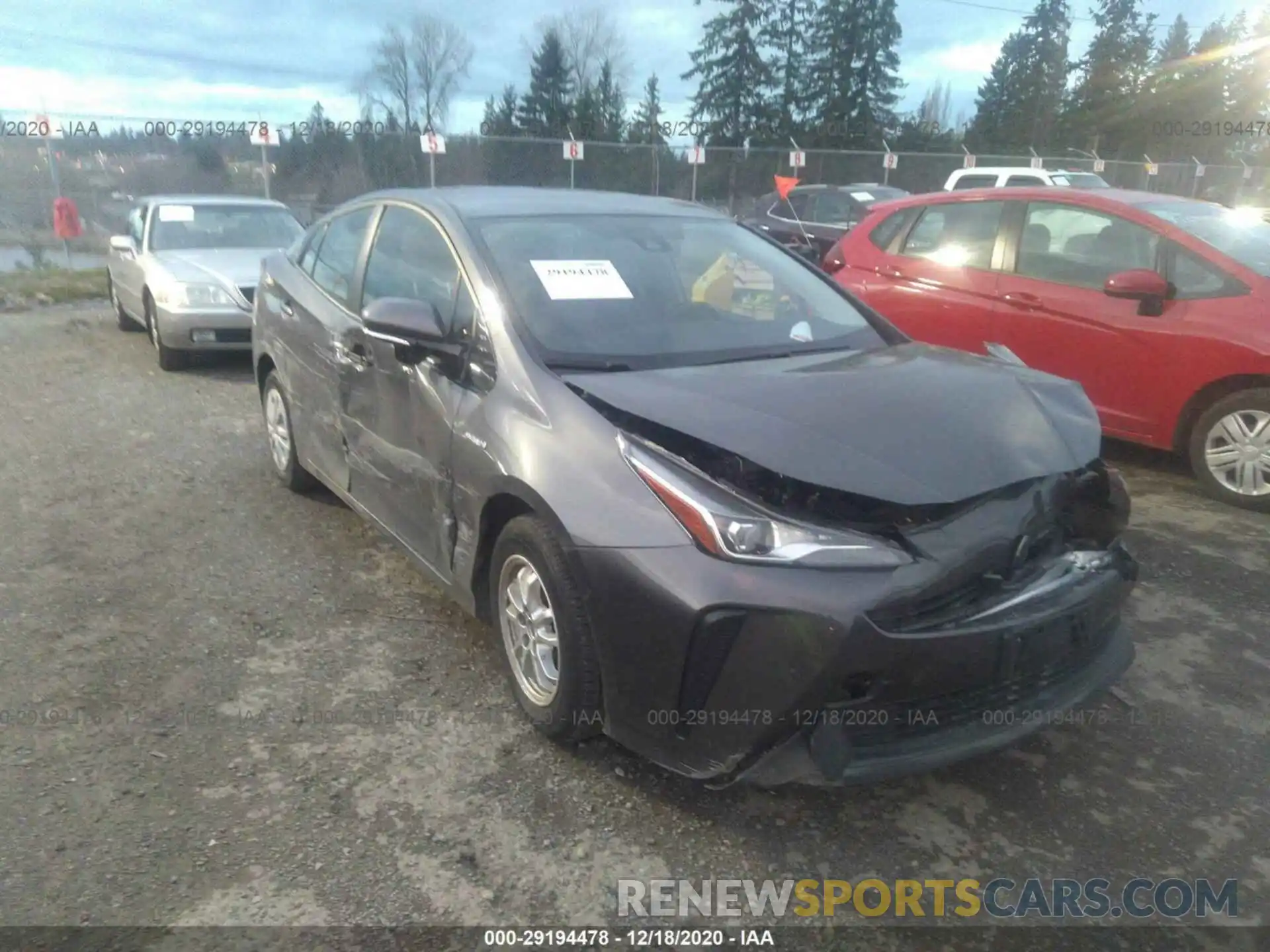 1 Photograph of a damaged car JTDKARFU8K3069993 TOYOTA PRIUS 2019