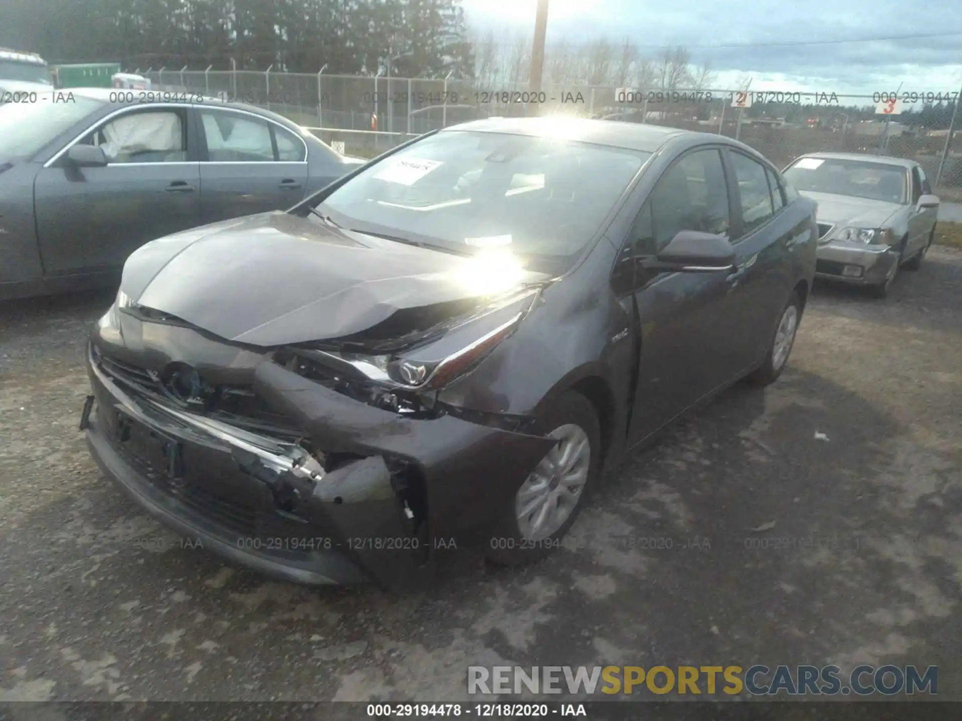 2 Photograph of a damaged car JTDKARFU8K3069993 TOYOTA PRIUS 2019