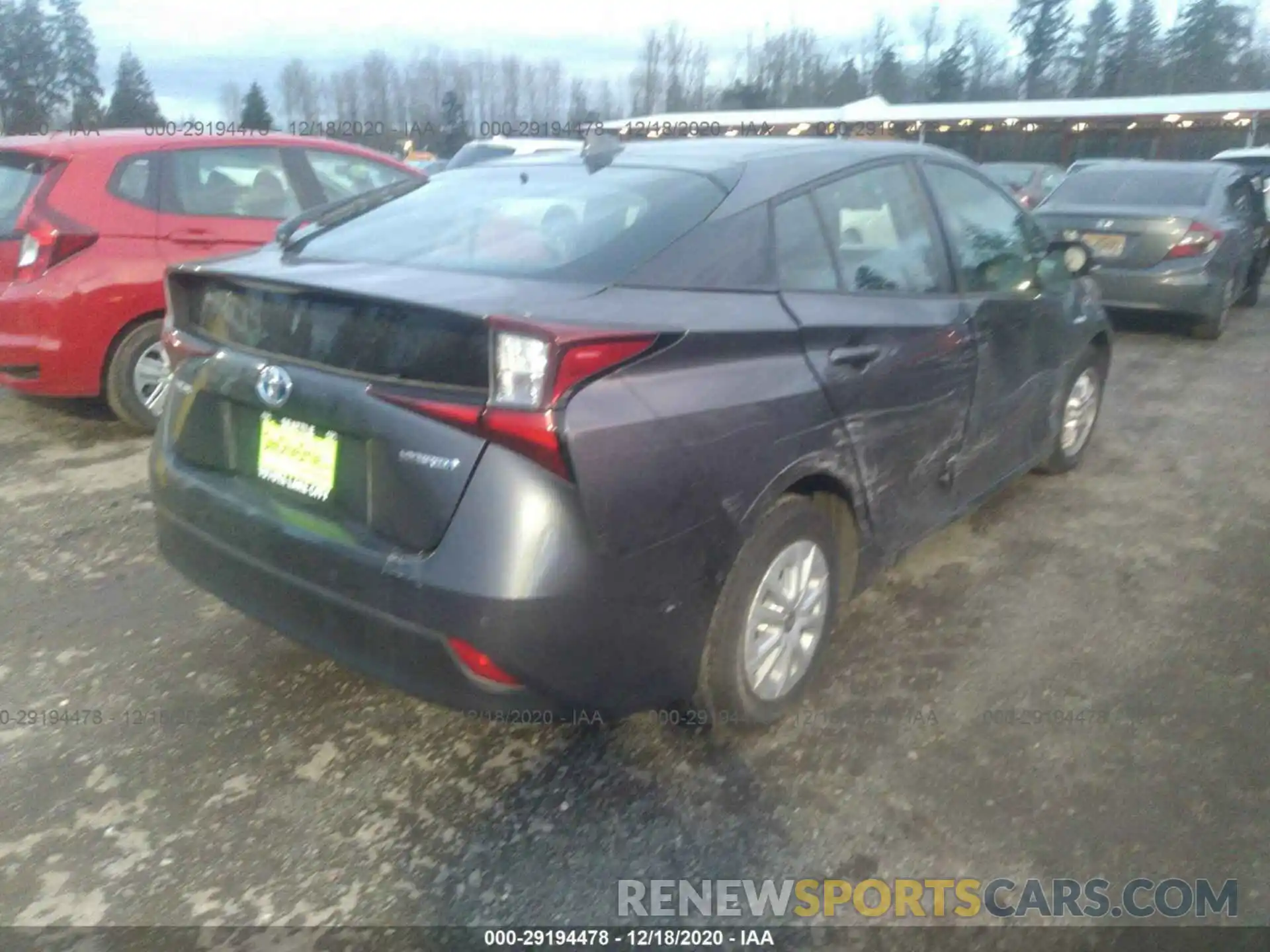 4 Photograph of a damaged car JTDKARFU8K3069993 TOYOTA PRIUS 2019