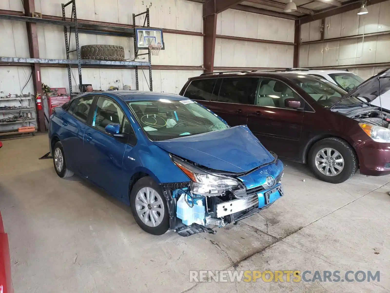 1 Photograph of a damaged car JTDKARFU8K3071212 TOYOTA PRIUS 2019