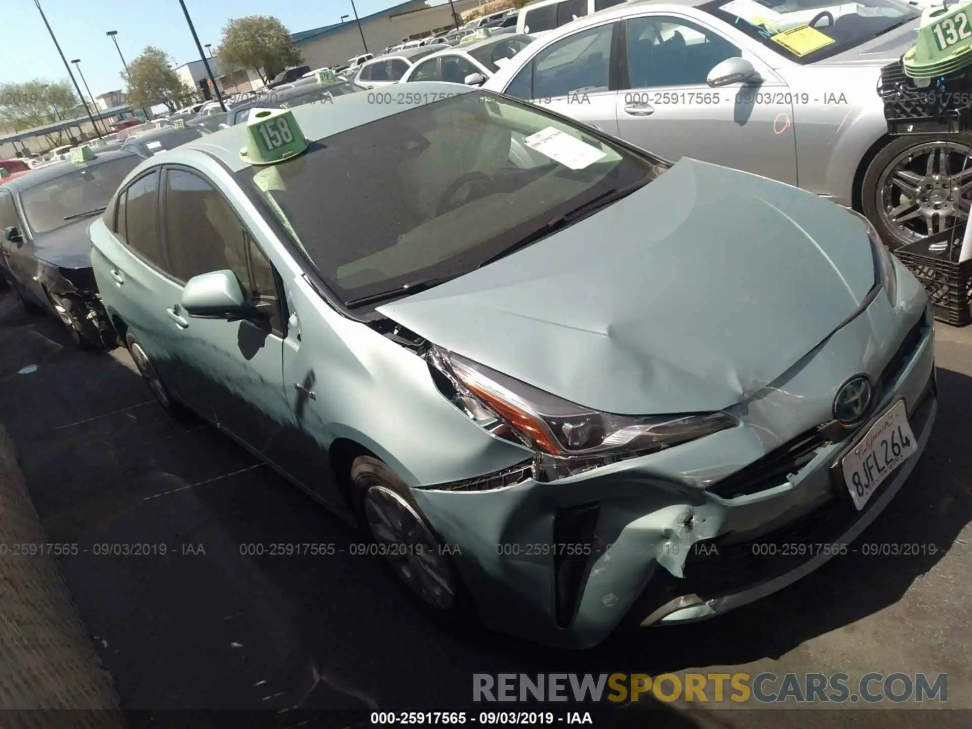 1 Photograph of a damaged car JTDKARFU8K3071419 TOYOTA PRIUS 2019