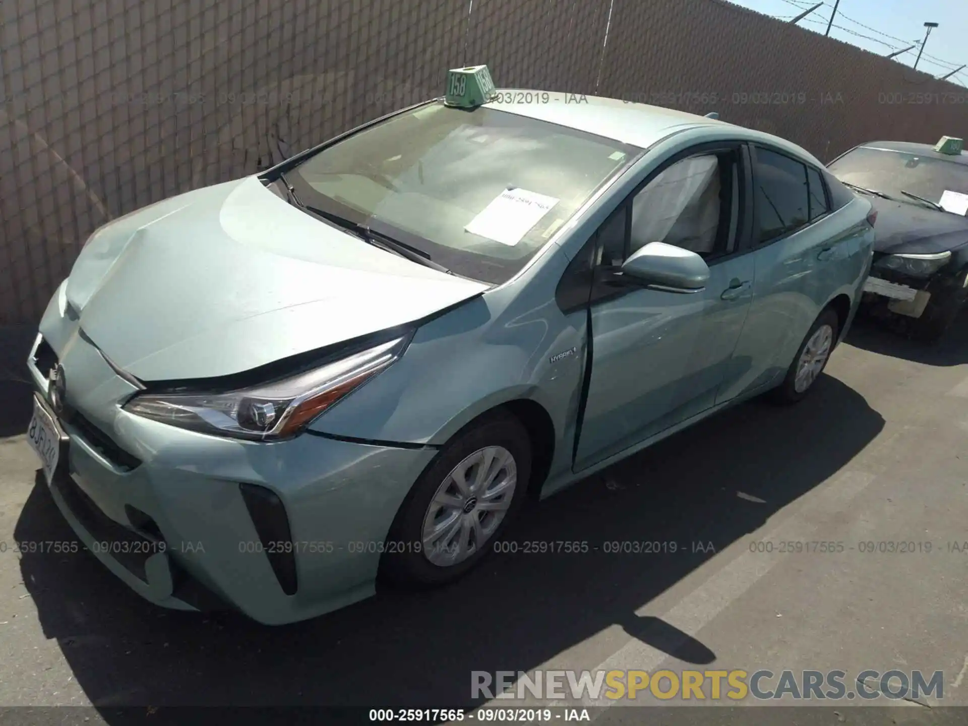 2 Photograph of a damaged car JTDKARFU8K3071419 TOYOTA PRIUS 2019