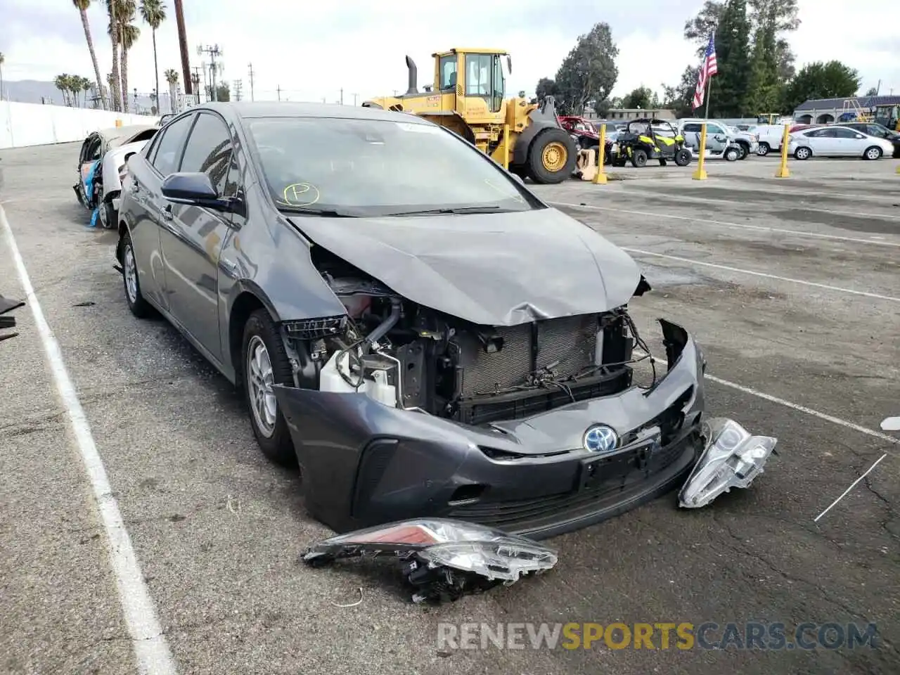 1 Photograph of a damaged car JTDKARFU8K3072053 TOYOTA PRIUS 2019