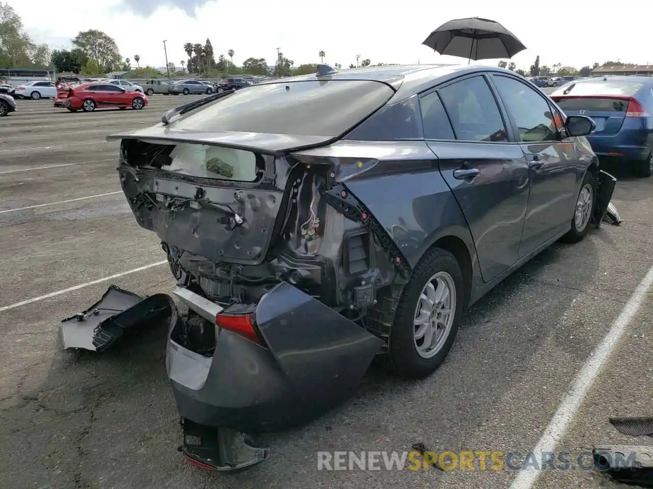 4 Photograph of a damaged car JTDKARFU8K3072053 TOYOTA PRIUS 2019