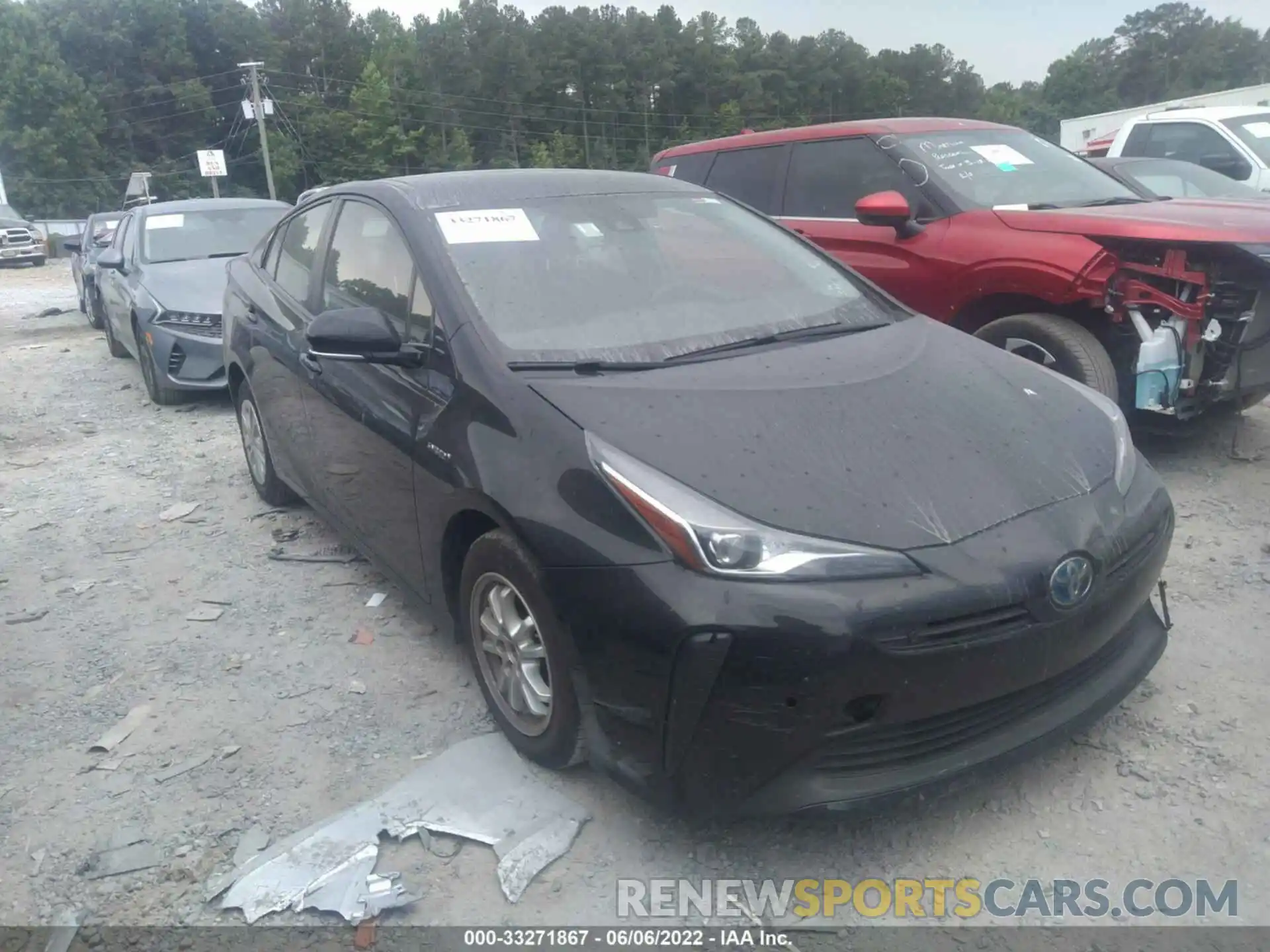 1 Photograph of a damaged car JTDKARFU8K3072523 TOYOTA PRIUS 2019