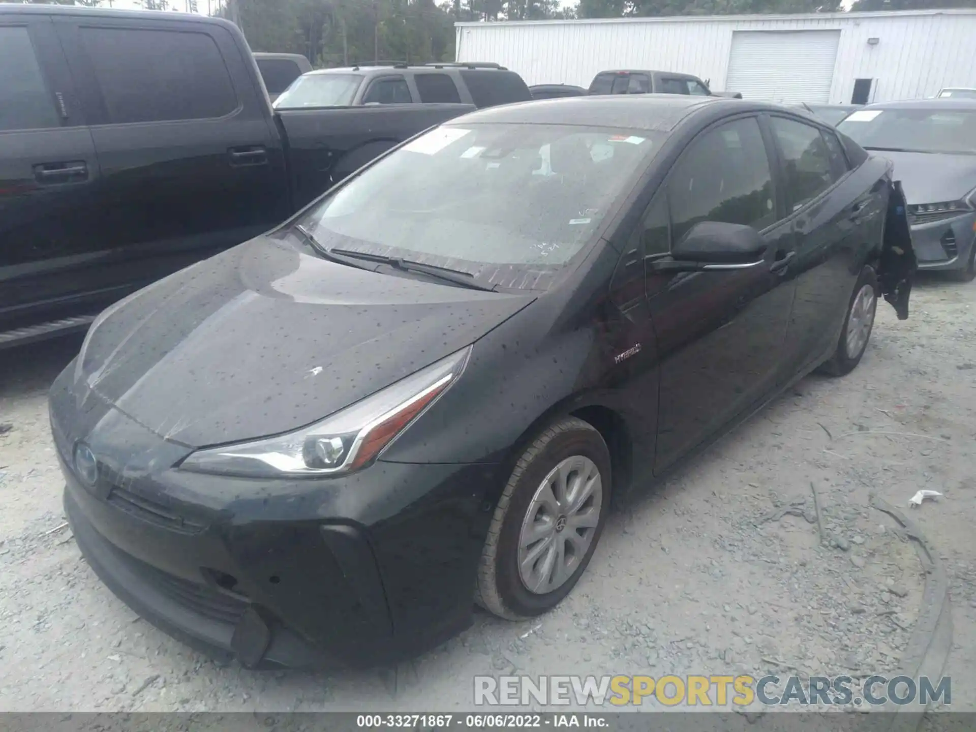 2 Photograph of a damaged car JTDKARFU8K3072523 TOYOTA PRIUS 2019