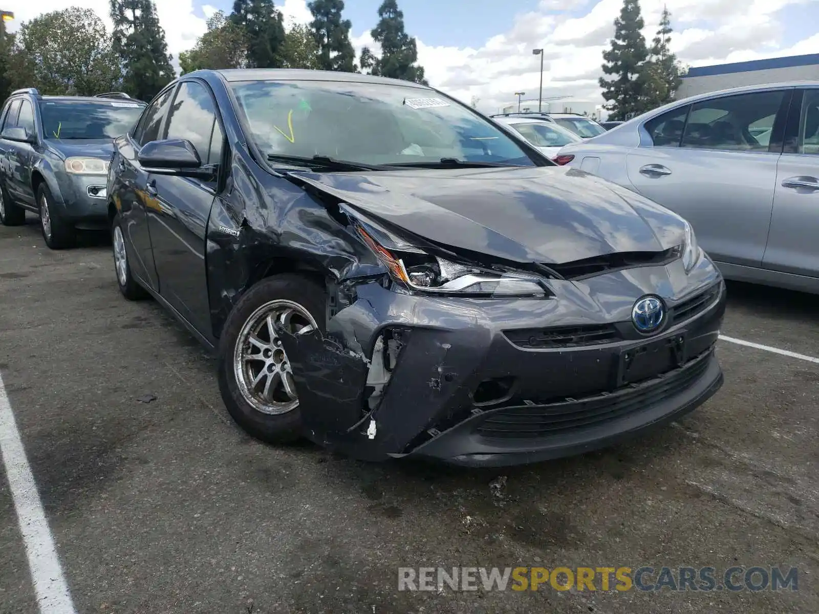 1 Photograph of a damaged car JTDKARFU8K3072649 TOYOTA PRIUS 2019