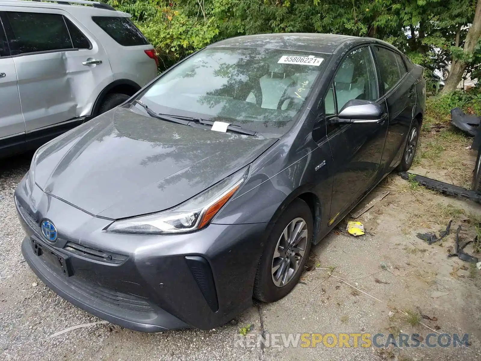 2 Photograph of a damaged car JTDKARFU8K3072828 TOYOTA PRIUS 2019