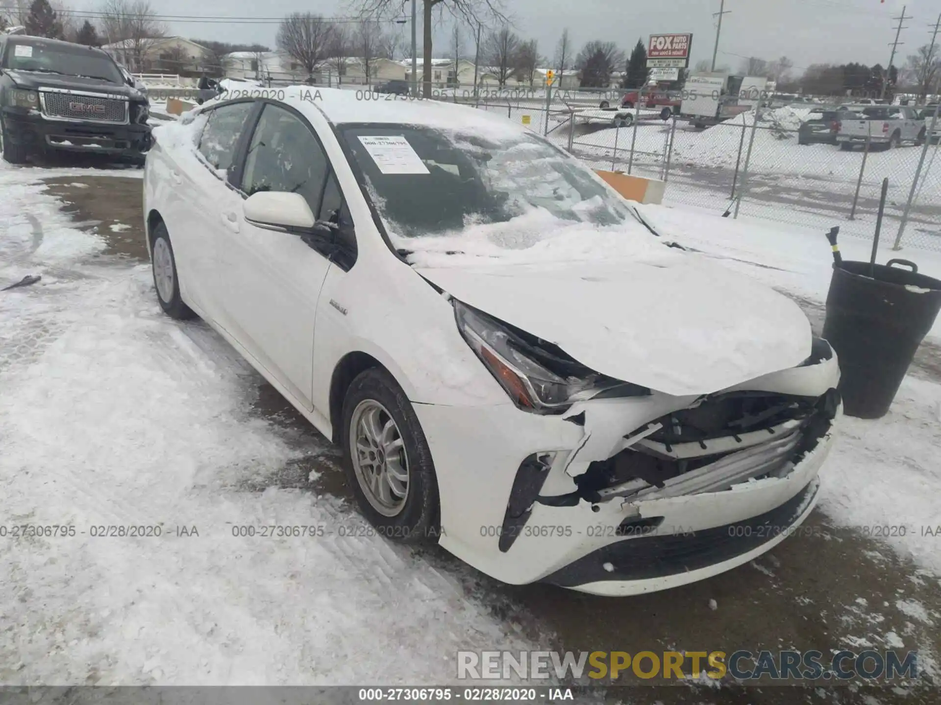 1 Photograph of a damaged car JTDKARFU8K3072876 TOYOTA PRIUS 2019