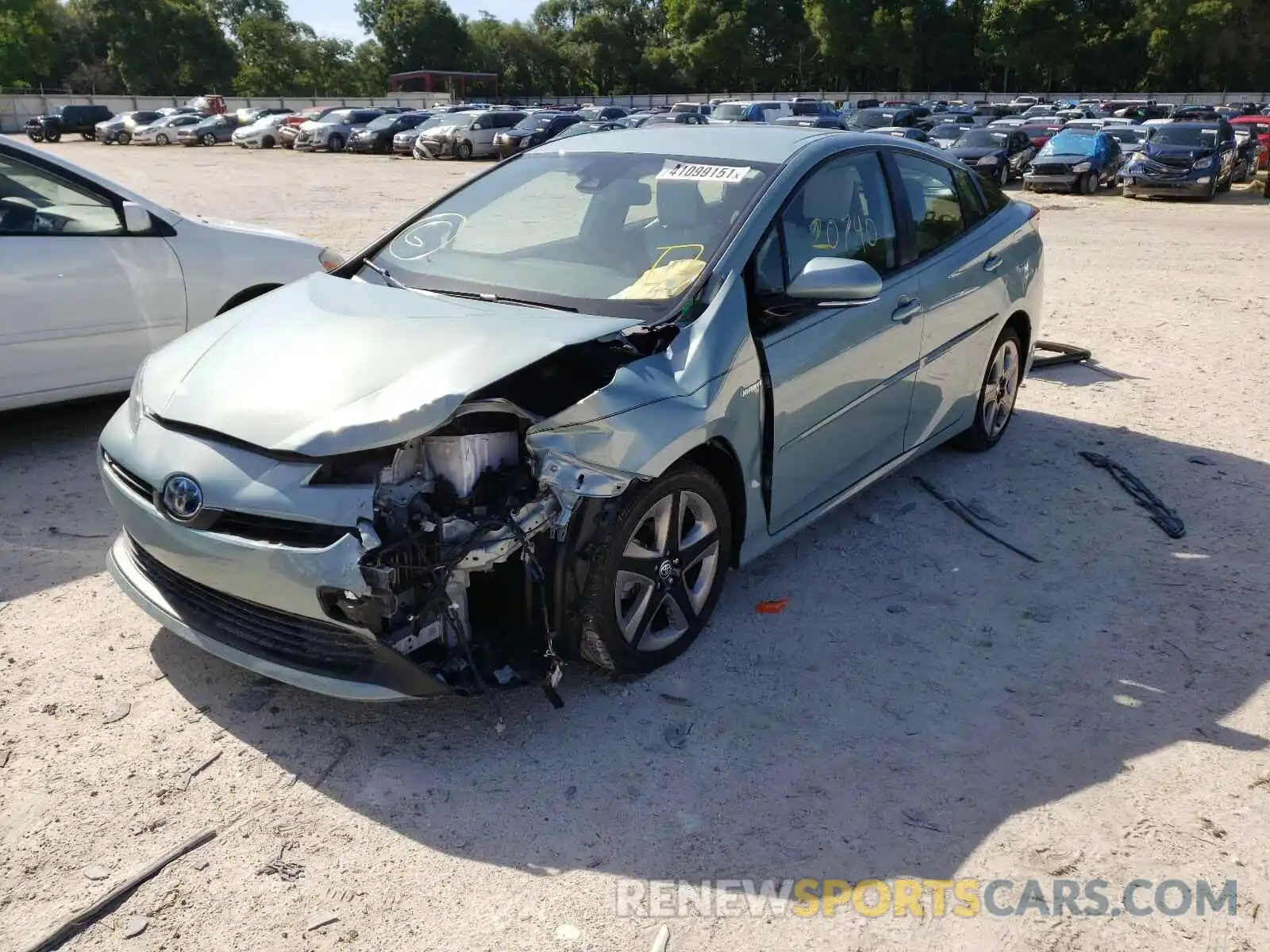 2 Photograph of a damaged car JTDKARFU8K3073624 TOYOTA PRIUS 2019