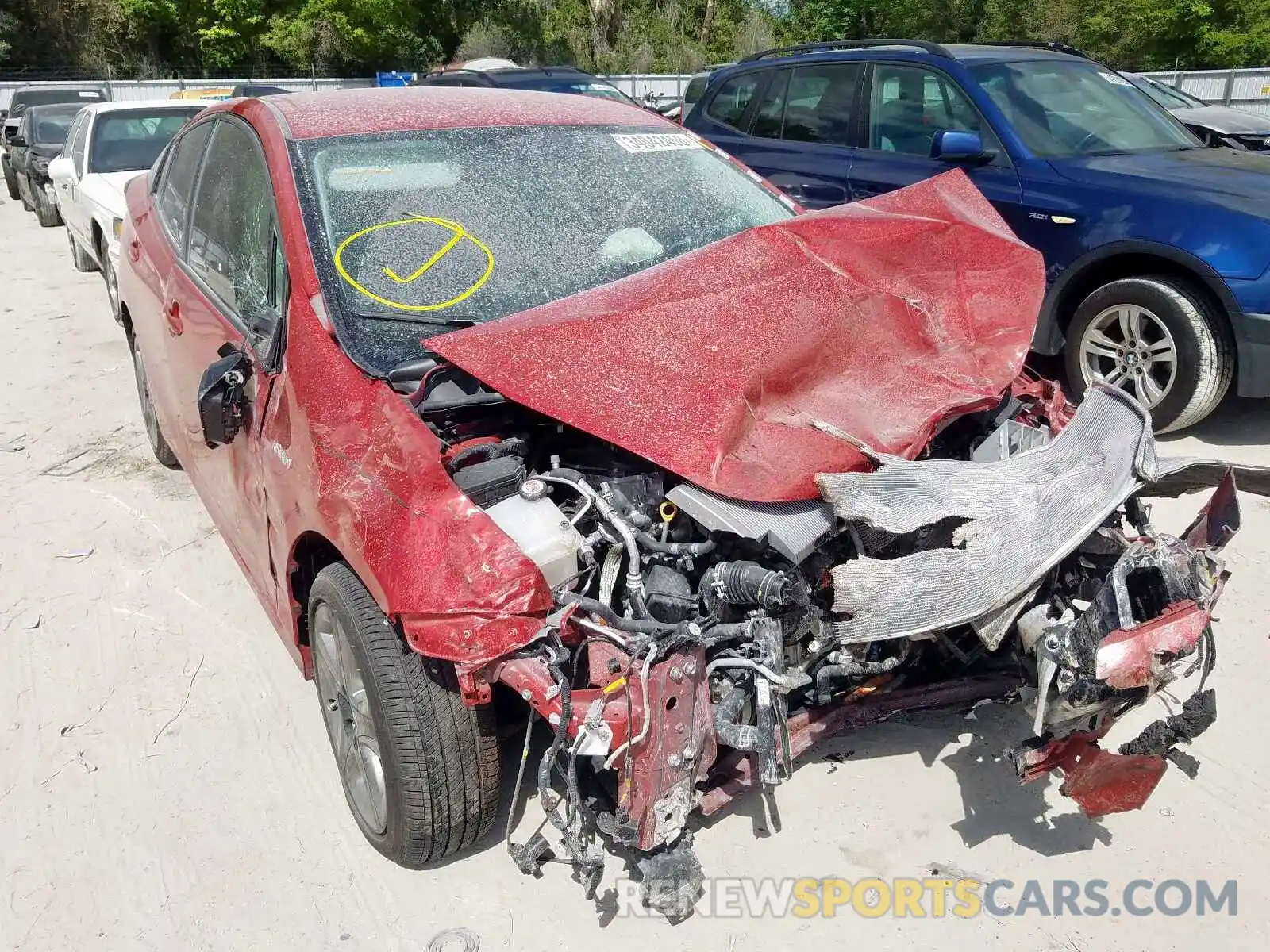 1 Photograph of a damaged car JTDKARFU8K3073705 TOYOTA PRIUS 2019