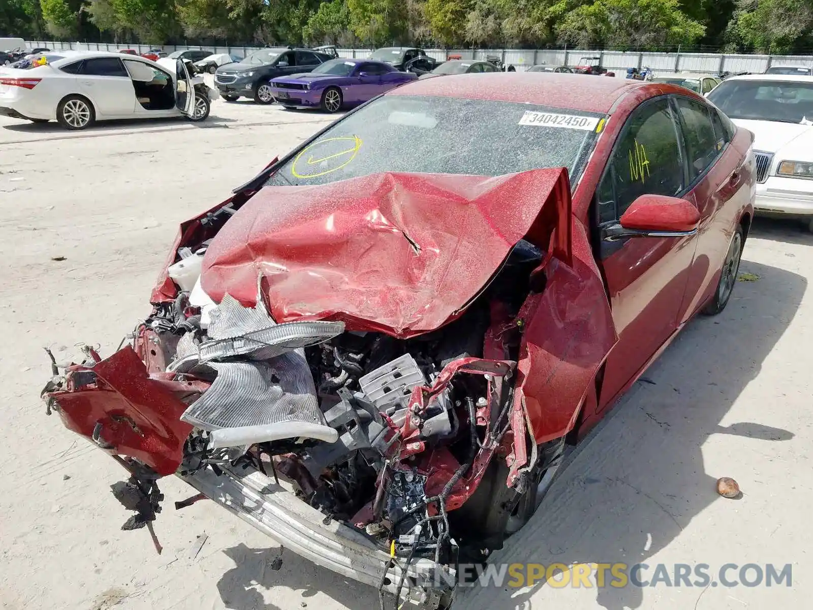 2 Photograph of a damaged car JTDKARFU8K3073705 TOYOTA PRIUS 2019