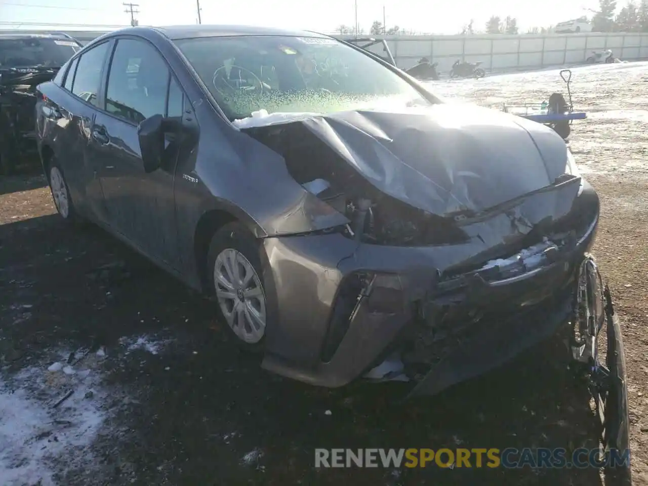 1 Photograph of a damaged car JTDKARFU8K3074417 TOYOTA PRIUS 2019