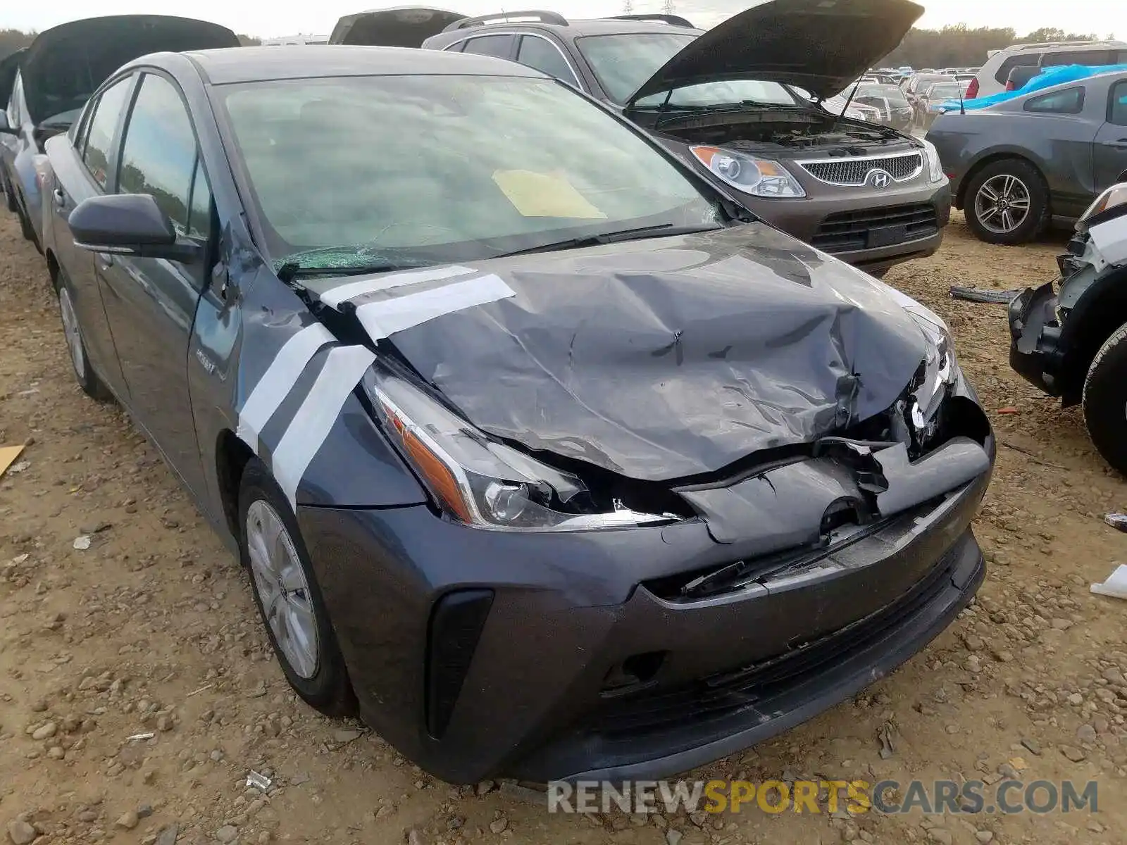 1 Photograph of a damaged car JTDKARFU8K3075082 TOYOTA PRIUS 2019